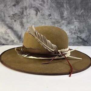 Stetson Brown Hat with Feather Accent